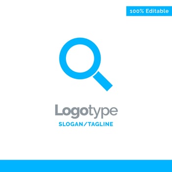 Magnifier Search Zoom Find Blue Solid Logo Template Place for Tagline vector