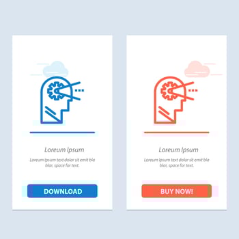 Cognitive Process Mind Head  Blue and Red Download and Buy Now web Widget Card Template vector