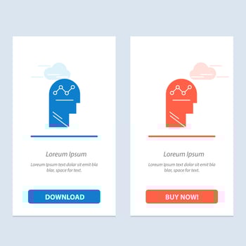 User Process Success Man Thinking  Blue and Red Download and Buy Now web Widget Card Template vector