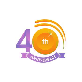 40 Years Anniversary logo, anniversary emblems 40 in anniversary concept template design vector