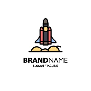 Unicorn Startup Business Rocket Startup Business Logo Template Flat Color vector