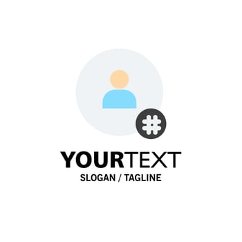 Follow Hash tag Tweet Twitter Contact Business Logo Template Flat Color vector