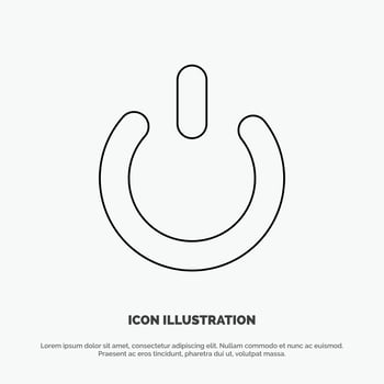 Button Off On Power Line Icon Vector
