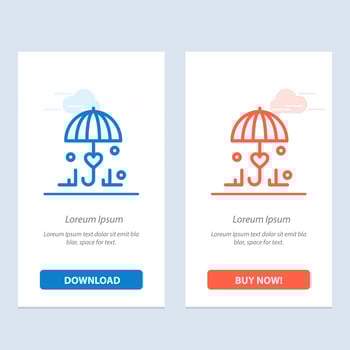 Insurance Umbrella Secure Love  Blue and Red Download and Buy Now web Widget Card Template vector