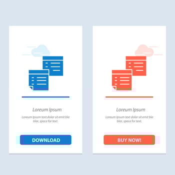 Sticky Files Note Notes Office Pages Paper  Blue and Red Download and Buy Now web Widget Card Template vector