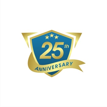 25 years golden anniversary logo template vector