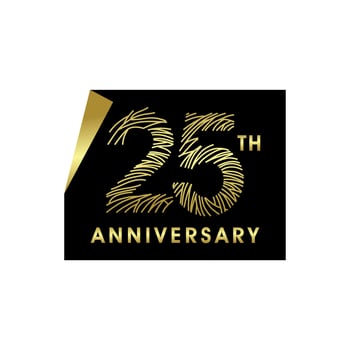 25 years golden anniversary logo template vector