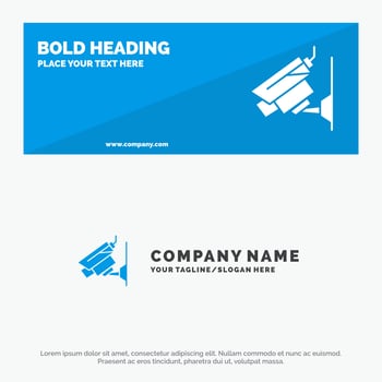 Camera Cctv Security Surveillance SOlid Icon Website Banner and Business Logo Template vector
