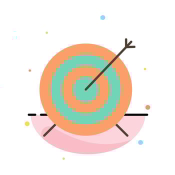 Target Dart Goal Focus Abstract Flat Color Icon Template vector