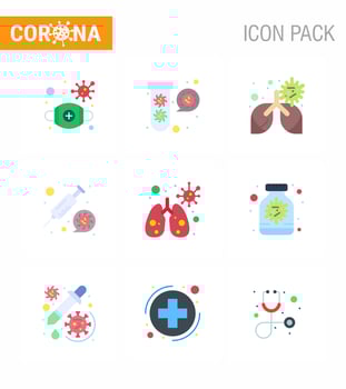 Simple Set of Covid19 Protection Blue 25 icon pack icon included vaccine medicine tubes coronavirus lung viral coronavirus 2019nov disease Vector Design Elements