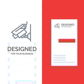 Camera Cctv Security Surveillance Grey Logo Design and Business Card Template vector