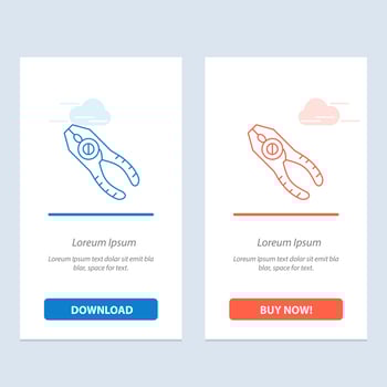 Pincers Pliers Tongs Repair Tool  Blue and Red Download and Buy Now web Widget Card Template vector