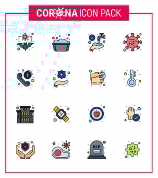 Coronavirus Awareness icon 16 Flat Color Filled Line icons icon included microorganism virus soapy water coronavirus washing viral coronavirus 2019nov disease Vector Design Elements