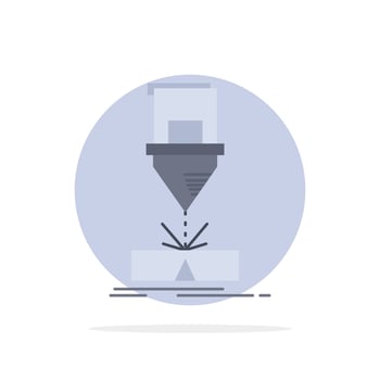 Cutting engineering fabrication laser steel Flat Color Icon Vector