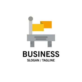 Flag Train Transportation Business Logo Template Flat Color vector