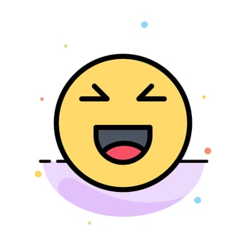 Chat Emojis Smile Happy Abstract Flat Color Icon Template vector