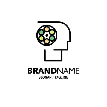 Crew Film Job Movie Personnel Business Logo Template Flat Color vector