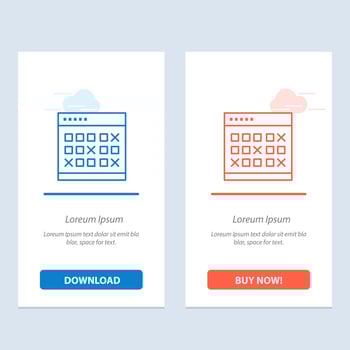 Calendar Date Event Events Month Schedule Timetable  Blue and Red Download and Buy Now web Widget Card Template vector