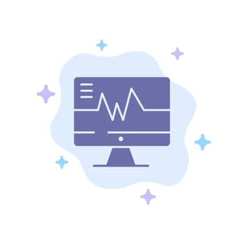 Medical Hospital Heart Heartbeat Blue Icon on Abstract Cloud Background vector