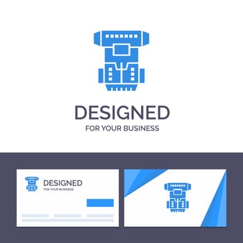 Creative Business Card and Logo template Box Chamber Cryogenic Cryonics Cryotherapy Vector Illustration