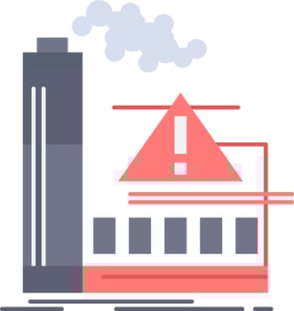 pollution Factory Air Alert industry Flat Color Icon Vector