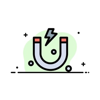 Attraction Magnet Science  Business Flat Line Filled Icon Vector Banner Template