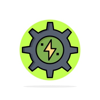 Gear Energy Solar Power Abstract Circle Background Flat color Icon vector