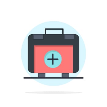 Handbag Bag Health bag Medical Abstract Circle Background Flat color Icon vector