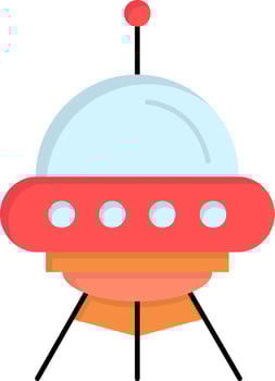 space ship space ship rocket alien Flat Color Icon Vector