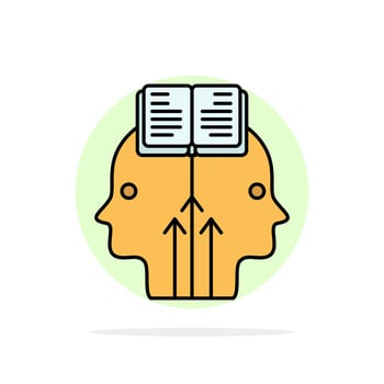 Mind Reading Programming Man Abstract Circle Background Flat color Icon vector