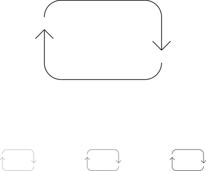 Back Front Twitter Sets Bold and thin black line icon set vector