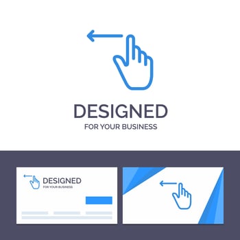 Creative Business Card and Logo template Finger Gestures Hand Left Vector Illustration