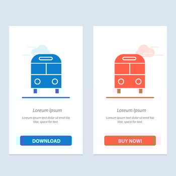 Auto Bus Deliver Logistic Transport  Blue and Red Download and Buy Now web Widget Card Template vector
