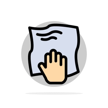 Cleaning Hand Housework Rub Scrub Abstract Circle Background Flat color Icon vector