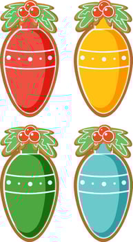 Christmas gingerbread cookies collection vector