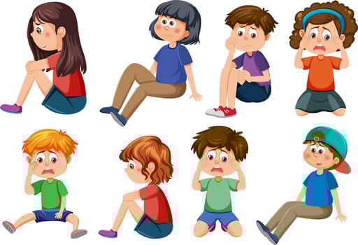 Bullying kids character collection vector