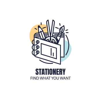 Stationery store logo template design vector