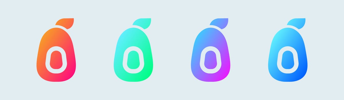 Avocado solid icon in gradient colors. Fruit vector illustration.
