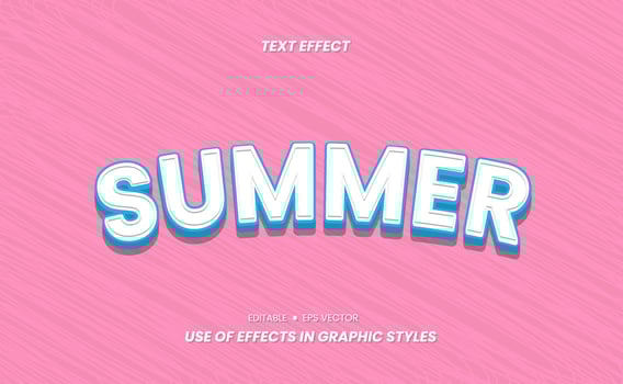 Editable Summer 3D Effect Text Vector Design
