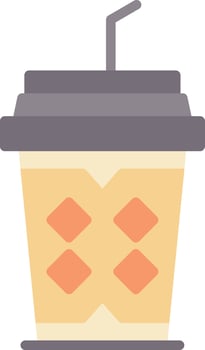 Cold Coffee Flat Icon vector