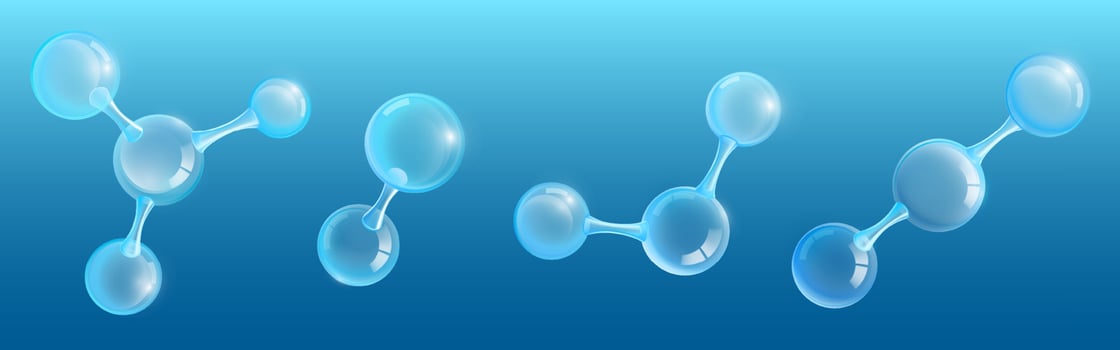 Abstract molecules from shiny glass spheres vector