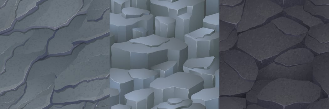 Textures of stone ground and grey rocks vector