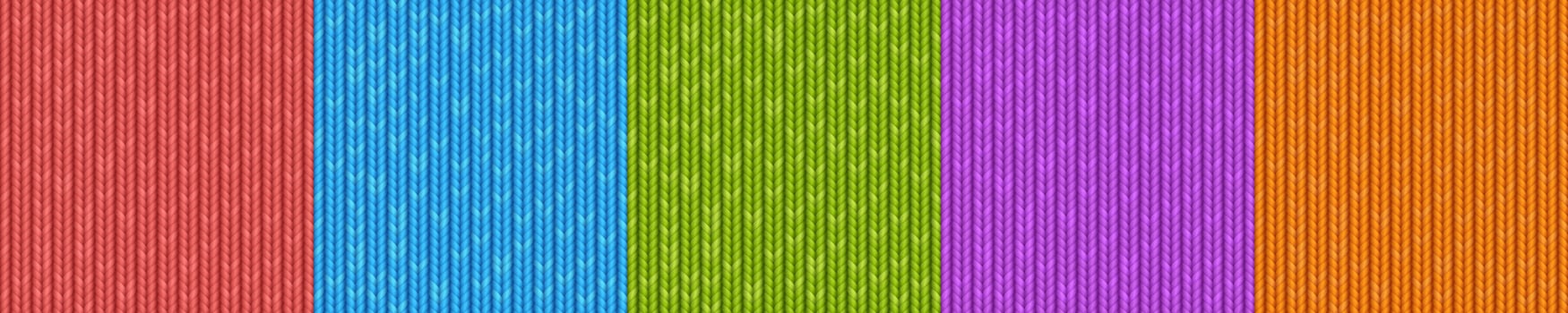 Wool knit, knitting fabric texture vector