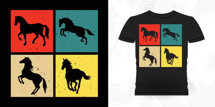 Funny Riding Horse Retro Vintage Horse T-shirt Design vector