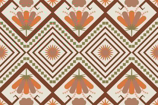 Geometric ethnic motif fabric, Background, Batik, carpet designs. Wallpaper, curtains, carpets, and apparel designs vector illustration.
