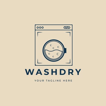 wash dry minimalist logo vector illustration design