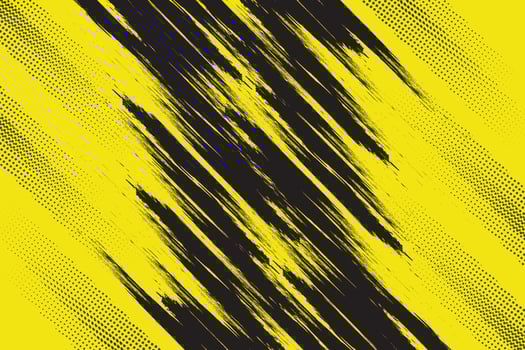Black and yellow abstract grunge texture with halftone background vector