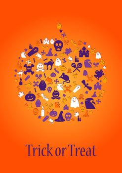 Happy Halloween Design Element For Poster, Card vector