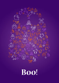 Happy Halloween Design Element For Poster, Card vector
