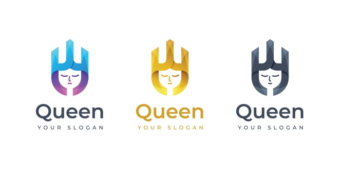 Queen logo design inspiration. Monogram logo. Crown logo vector